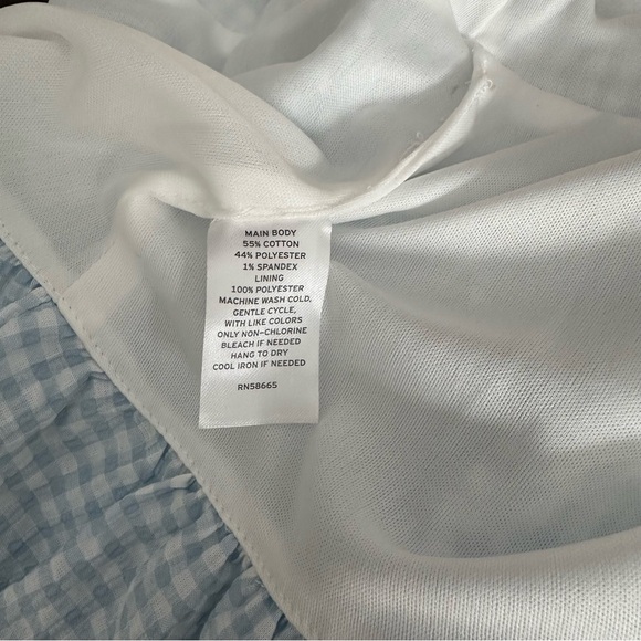 Nordstrom BP. Blue White Gingham Mini Bubble Skirt Size L Coquette Cottagecore - Picture 8 of 9